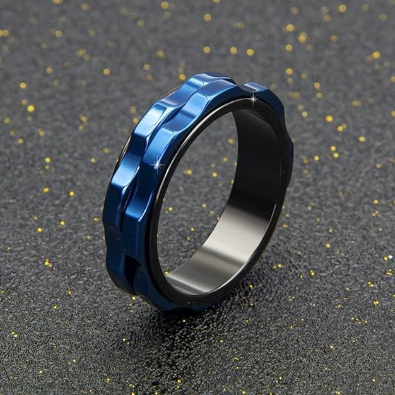 Titanium Steel Ring - Męski pierścień spinner z tytanu o