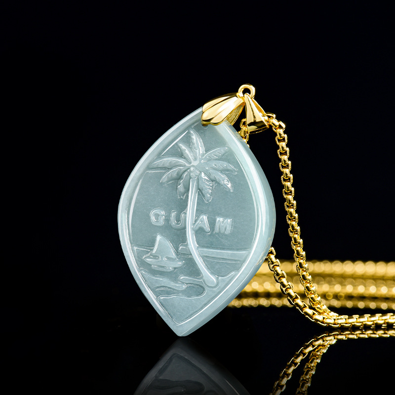 Pacific Jewelry & Watches Los Angeles - Naturalny jadeit klasy A, niebieski jadeit