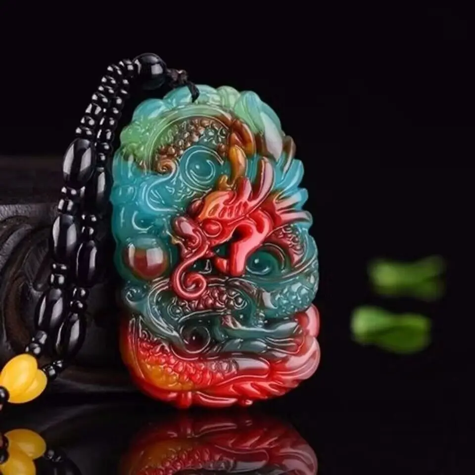 Luxury Gifts Jewelry & Watches Namfleg Mostar - Prawdziwy jadeitowy smok wisiorek naszyjnik wisiorki