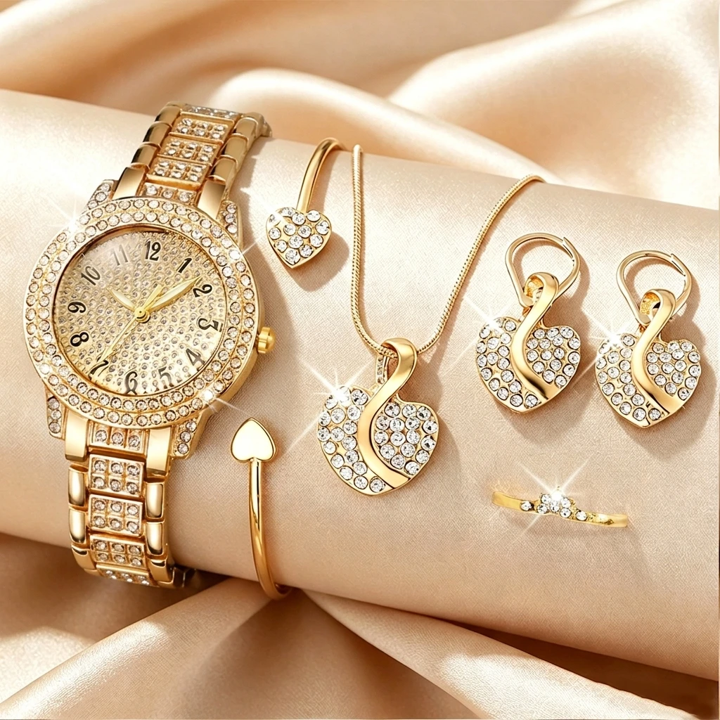 Jewelry Like Watches - 6 SZTUK Modny Zestaw Biżuterii Damskiej