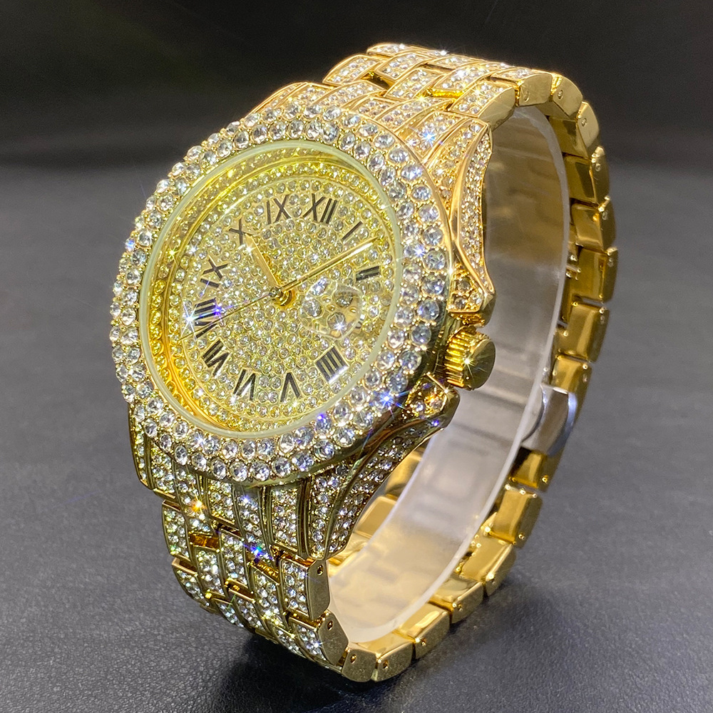 Stones Watches & Jewelry In Sweden Ab - Duży Złoty Srebrny Czarny Zegarek na