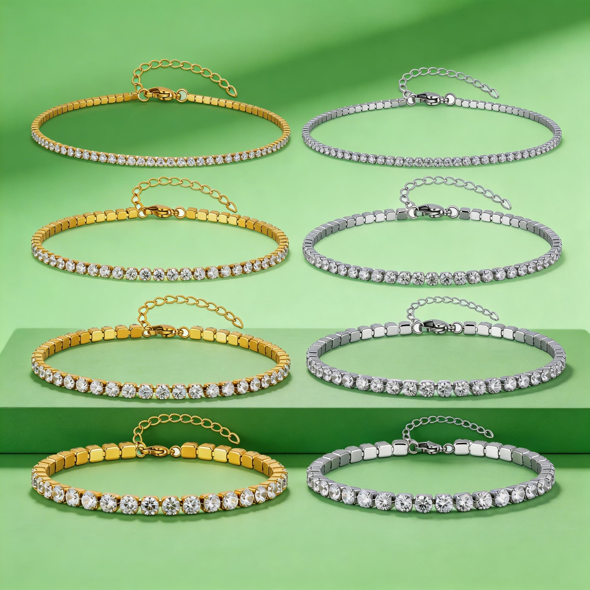 Jc Jewelry & Watches - Luksusowa bransoletka na kostkę z cyrkoniami