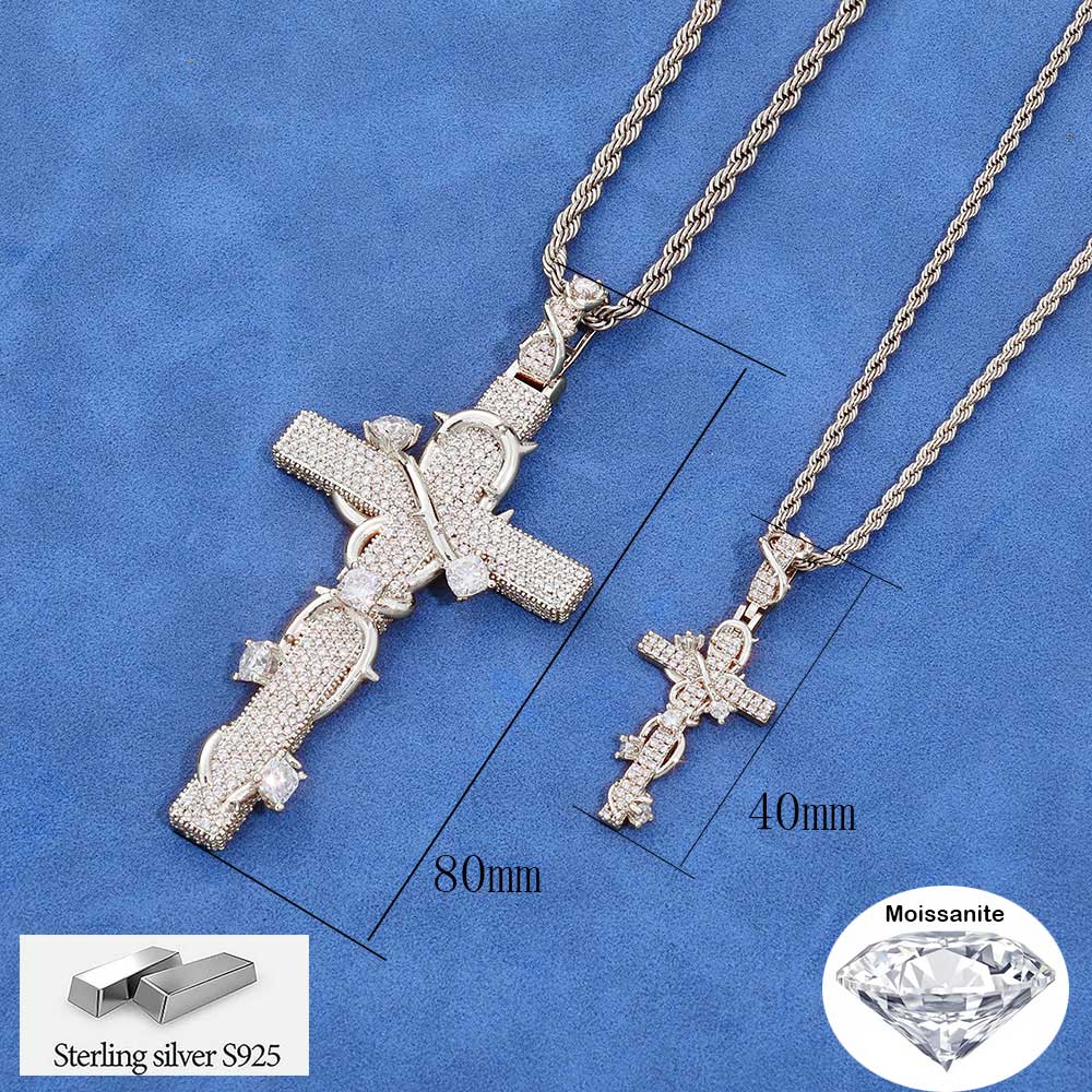 Hip Hop Chain Necklace - NUOYA Luksusowy Naszyjnik z Moissanitem i