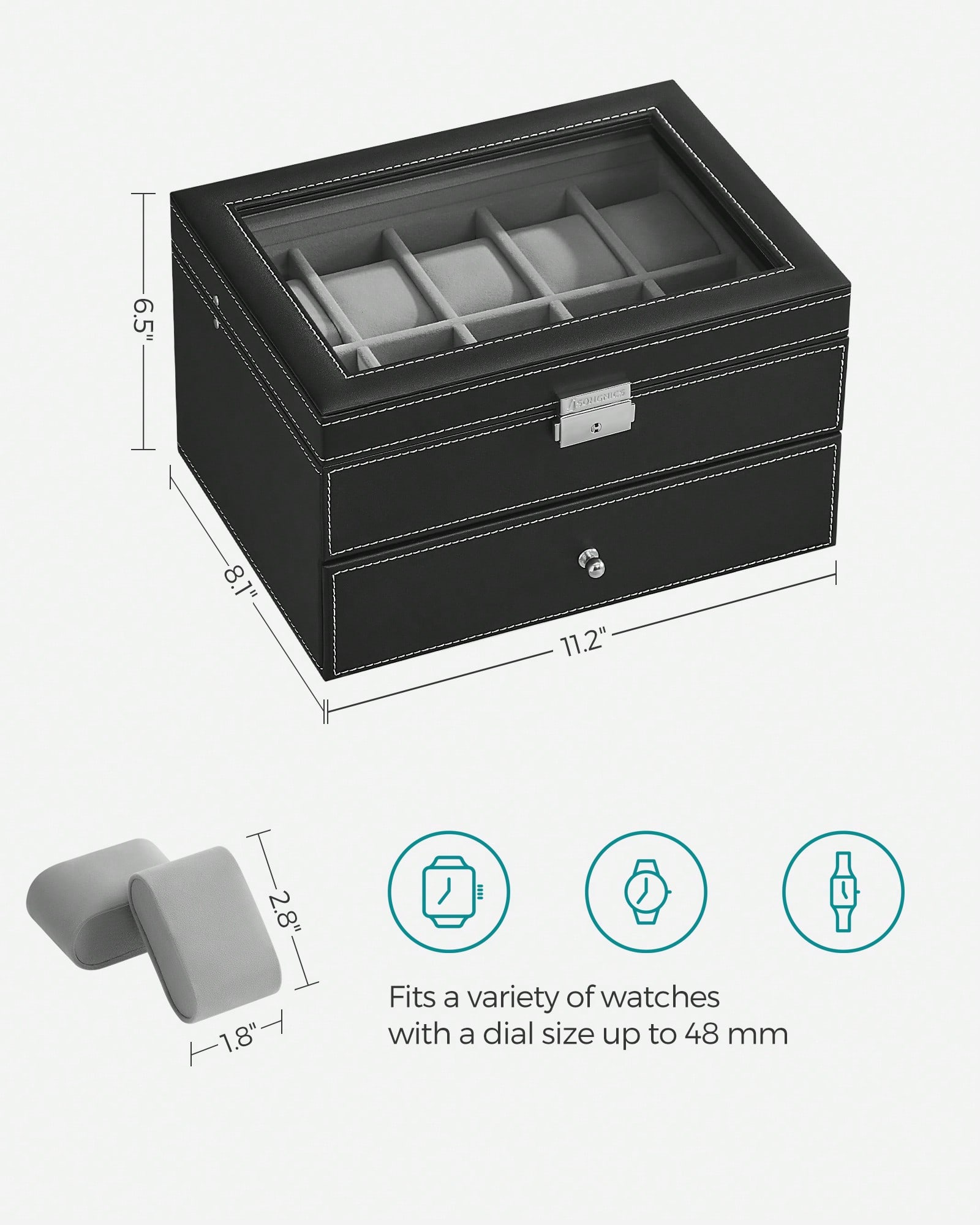 Pudełko na 20 zegarków z szkla – Watches Jewelry Holder recenzja i cena