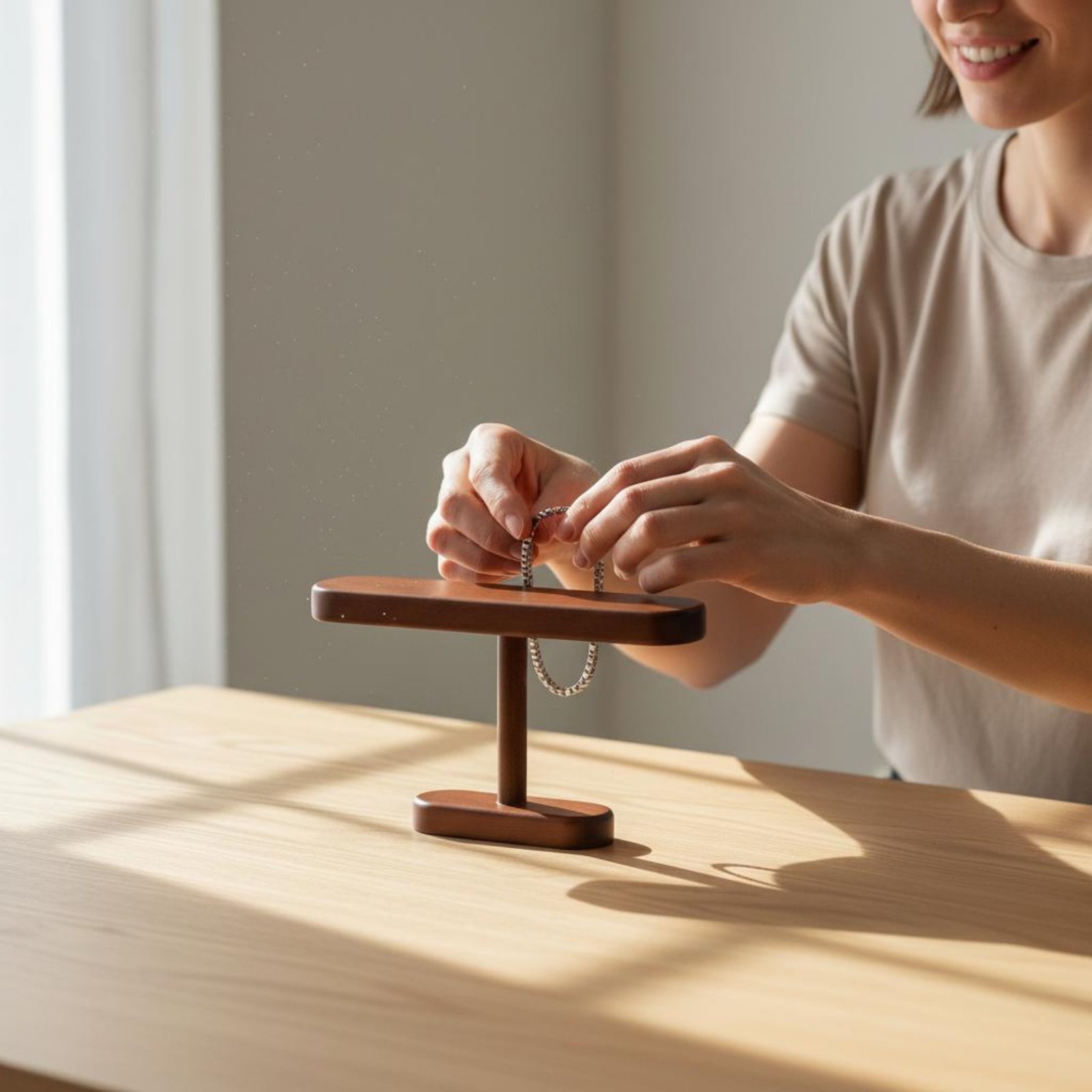 Drewniany stojak na zegarki, w – Watches Jewelry Holder recenzja i cena