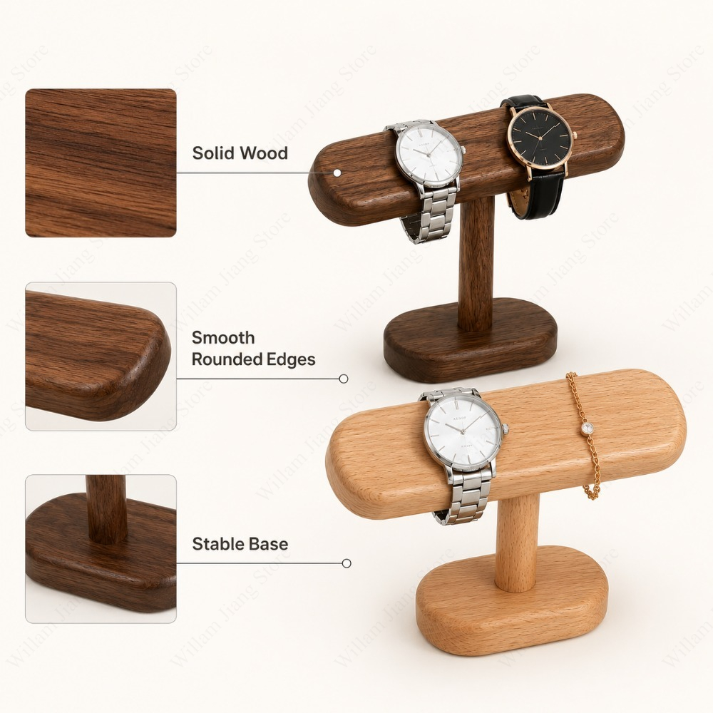 1 szt. Drewniany stojak na zeg – Watches Jewelry Holder recenzja i cena