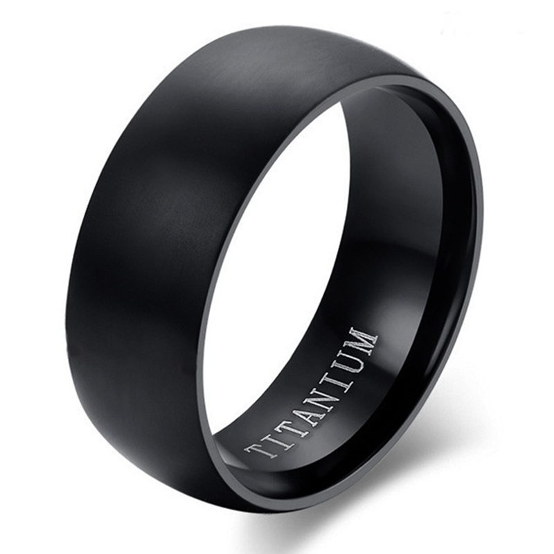 Klasyczny 8mm czarny matowy pi – Titanium Steel Ring recenzja i cena