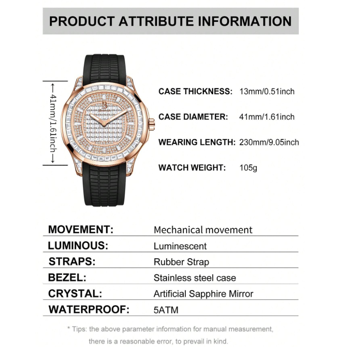 Automatyczny zegarek mechanicz – Stones Watches & Jewelry In Sweden Ab recenzja i cena